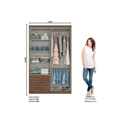 Guarda Roupa Solteiro 4 Portas E 3 Gavetas Caju Da135 Branco