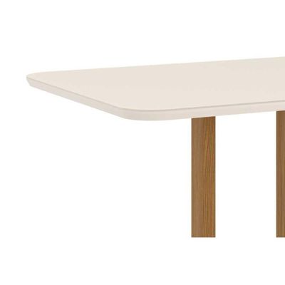 Sala De Jantar Completa Natalí C- Tampo Madeirado C- Vidro Curvo 120x80cm E 4 Cadeiras Bella Nature-marrom Amêndoa - Henn