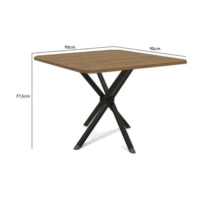 Mesa De Sala Jantar Volga C- Tampo 90cm Cromada-nogueira - Kappesberg