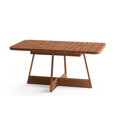 Mesa Para Cozinha átria Retangular 1592 Aço C-tampo Madeirado 160x90cm Nogal-freijo Rose - Carraro