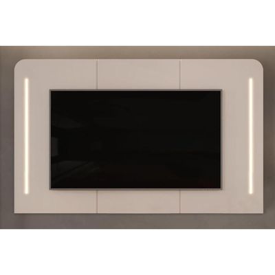 Painel Home P-tv Até 75 Polegadas Atlas 100% Mdf C- Led 218x135cm Off White - Dj Móveis