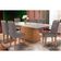 Sala De Jantar Completa Luna C- Tampo De Vidro Canto Curvo 180x90cm E 6 Cadeiras Imperatriz Imbuia-off White - Suede Grafite - Rufato