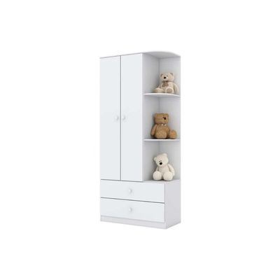 Quarto Infantil Completo Labirinto 2 Peças (1 Guarda Roupa + 1 Cômoda) Qi96 Rústico/branco - Henn