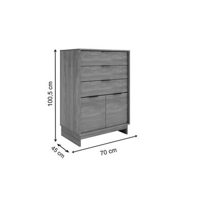 Cômoda Casal 1112 C/ 2 Portas E 3 Gavetas Branco - Carraro