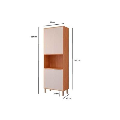 Paneleiro De Cozinha Esplêndida Torre Quente Com 4 Portas 2 Fornos 70cm Freijo-titanium - Mgm