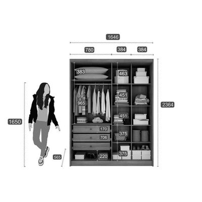 Guarda Roupa Solteiro 4 Portas E 3 Gavetas C/ Espelho Moderni/sevilha Branco - Novo Horizonte