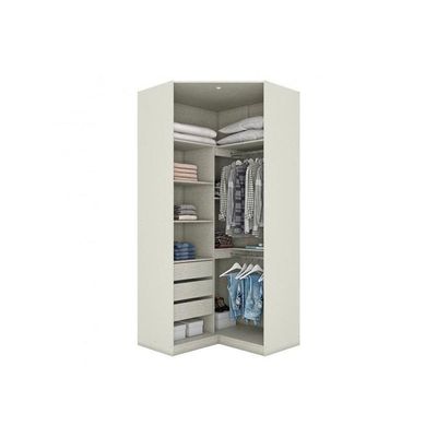 Modulado De Quarto Closet De Canto Mc06 C- 2 Portas E 3 Gavetas C- Espelho Areia