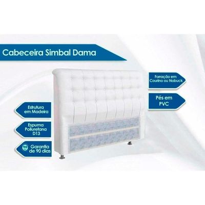 Painel De Cama Box Estofada - Dama Plus Casal - Courano Cacau - Simbal