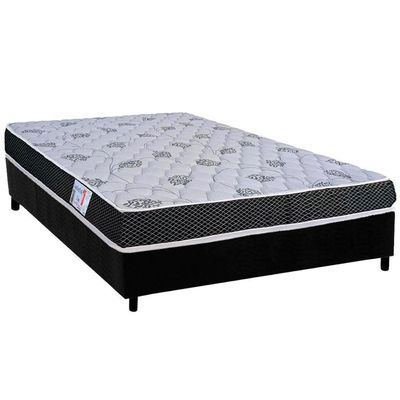 Conjunto Box Viúva: Colchão Espuma Orthoflex D20 Comfortpedic + Base Crc Suede Black(128x188)