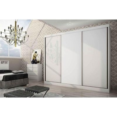 Guarda Roupa 3 Portas De Correr E 8 Gavetas Natus/duna Cumaru/fendi - Novo Horizonte