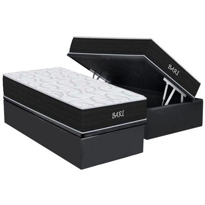 Conjunto Box Baú Casal: Colchão Espuma Orthoflex D45 Bari + Base Crc Courano Gray(138x188)