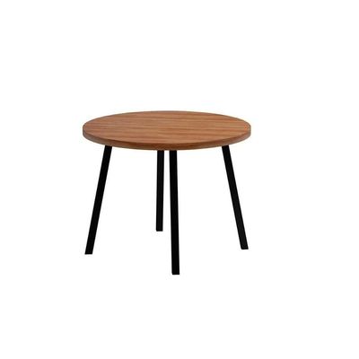 Mesa Para Cozinha Stellar 1599 Aço C-tampo Madeirado Redondo 100cm Nogal-preto - Carraro