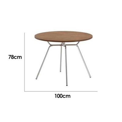 Mesa Para Cozinha 1588 Aço C-tampo Madeirado 100cm Freijo C- Rose - Carraro