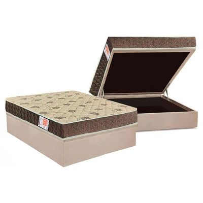 Conjunto Box Baú Casal Colchão Espuma Orthoflex D33 Comfortpedic Line + Base Crc Suede Clean (138x188)