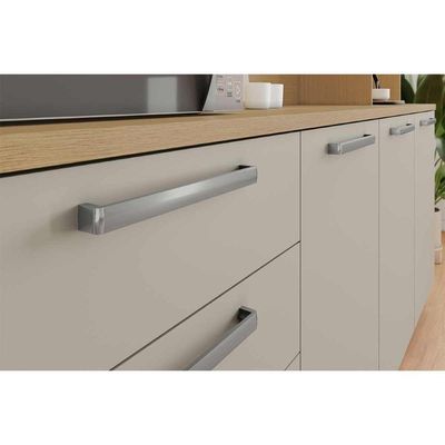 Kit De Cozinha Compacta Nobreza C- 5 Portas E 2 Gavetas 160cm Carvalho-cinza - Nesher