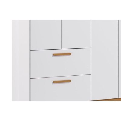 Guarda Roupa Bebê 4 Portas E 2 Gavetas Jujuba Nature/branco - Permóbili Baby
