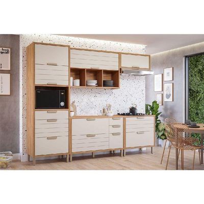 Cozinha Completa Eloise 5 Peças (2aéreos+2balcões+1torrequente) C5p178 Freijo-off White - Mgm