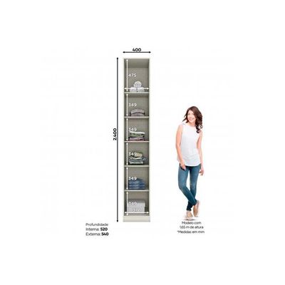 Módulo De Quarto Casal Guarda Roupa C/ 1 Porta Mc01 Seletto Areia/jequitibá - Henn