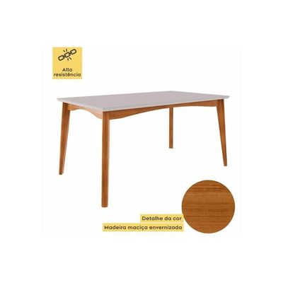 Mesa P- Cozinha Monalisa C- Tampo Madeirado Vidro 160x90cm Natural - Nesher