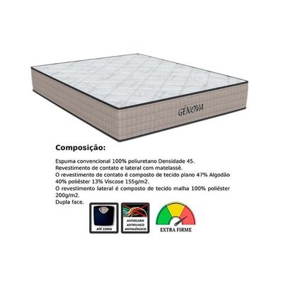Conjunto Box Queen: Colchão Espuma Orthoflex D45 Genova + Base Crc Suede Clean(158x198)