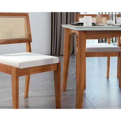 Mesa P- Cozinha Monalisa C- Tampo Madeirado Vidro 160x90cm Natural - Nesher