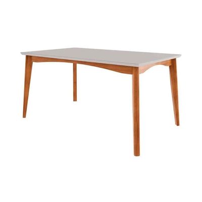 Mesa P- Cozinha Monalisa C- Tampo Madeirado Vidro 160x90cm Natural - Nesher