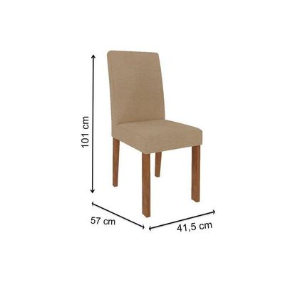Sala De Jantar Dani C- Tampo Madeira Maciça 110cm E 4 Cadeiras Maia Nature-suede Mascavo Chocolate