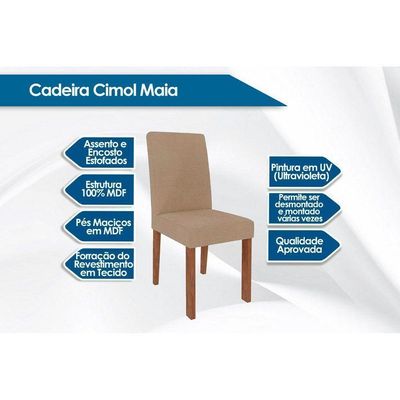Sala De Jantar Dani C- Tampo Madeira Maciça 110cm E 4 Cadeiras Maia Nature-suede Mascavo Chocolate