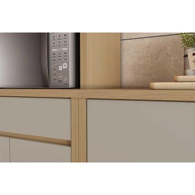 Balcão De Cozinha C/ Tampo Condessa C/ 2 Portas E 1 Gaveta 80cm Carvalho/cinza - Nesher