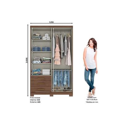 Guarda Roupa Solteiro 4 Portas E 3 Gavetas C- Espelho E Pés Caju Da135 Branco
