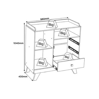 Quarto De Bebê Completo Confete 3 Peças (1 Guarda Roupa + 1 Berço + 1 Cômoda) Qi57 Branco-jequitiba