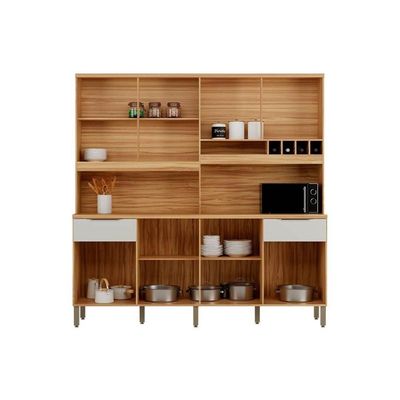Kit De Cozinha Compacta Concord 8 Portas E 2 Gavetas 200x206cm Amendoa-branco - Ronipa