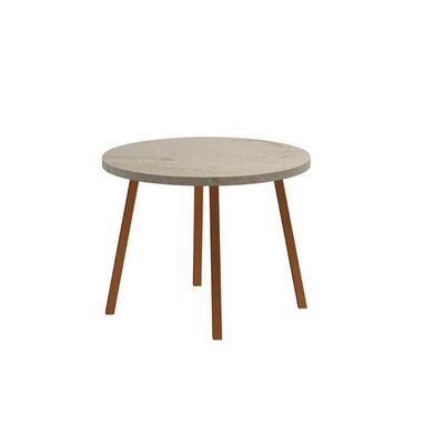 Mesa Para Cozinha Stellar 1599 Aço C-tampo Madeirado Redondo 100cm Petra-rose - Carraro
