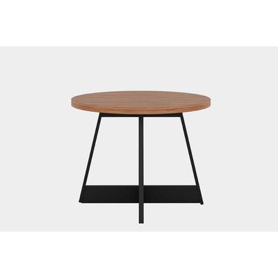 Mesa Para Cozinha átria 1594 Redonda Aço C-tampo Madeirado Redondo 100cm Nogal-freijo Rose - Carraro