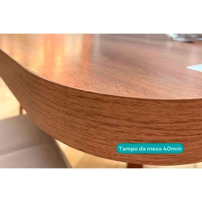 Mesa Para Cozinha átria 1594 Redonda Aço C-tampo Madeirado Redondo 100cm Nogal-freijo Rose - Carraro