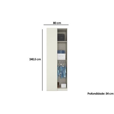 Modulado De Quarto Guarda Roupa Canto Reto C- 1 Porta Mc14 Seletto Areia