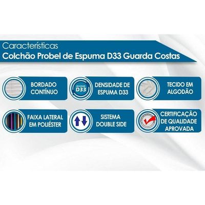 Colchão Queen Espuma D33 Guarda Costas Brown (158x198x14) - Probel