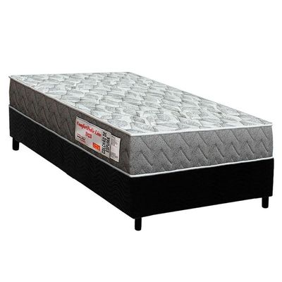 Conjunto Box Solteiro: Colchão Espuma Orthoflex D23 Comfortpedic + Base Crc Suede Black(88x188)