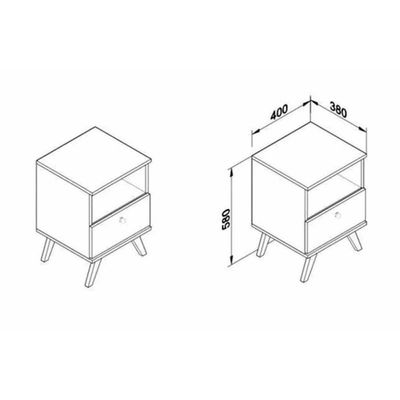 Mesa Lateral Para Sala RT3019 Com 1 Gaveta Mel Movelbento