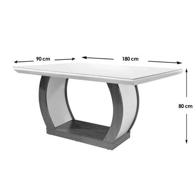 Mesa Para Cozinha Jade C-tampo Madeirado Vidro Canto Reto 180x90cm Imbuia-grafite - Rufato