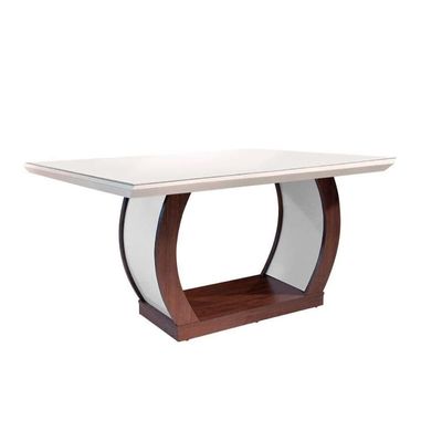 Mesa Para Cozinha Jade C-tampo Madeirado Vidro Canto Reto 180x90cm Imbuia-grafite - Rufato