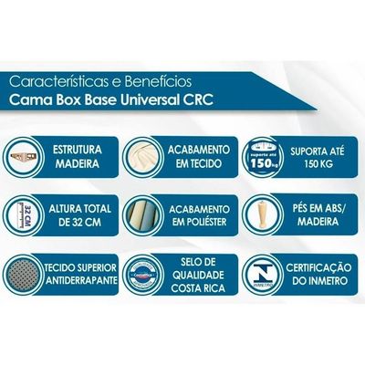 Conjunto Box Casal: Colchão Espuma Orthoflex D23 Comfortpedic + Base Crc Suede Black(138x188)