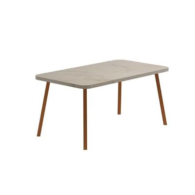 Mesa Para Cozinha Stellar 1597 Aço C-tampo Madeirado 160x90cm Petra-rose - Carraro