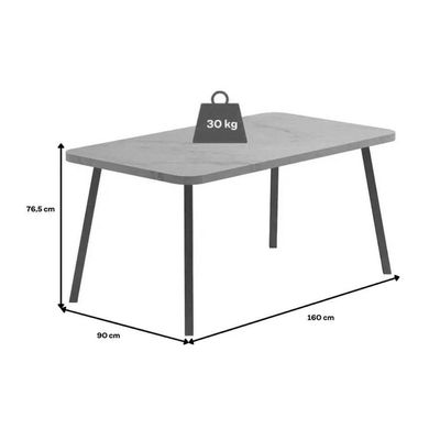 Mesa Para Cozinha Stellar 1597 Aço C-tampo Madeirado 160x90cm Petra-rose - Carraro
