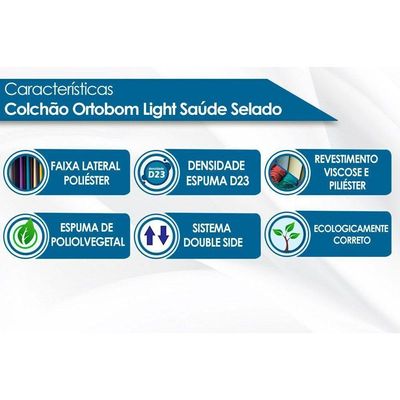 Colchão Solteiro Espuma D23 Light Saúde (88x188x12) Ortobom