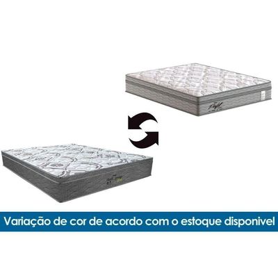 Conjunto Box Baú King Colchão Molas Probel Ensacadas Perfil Springs + Base Crc Suede Gray (193x203)