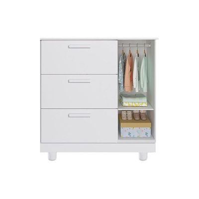 Cômoda Bebê Jujuba 1 Porta E 3 Gavetas Branco Permóbili Baby