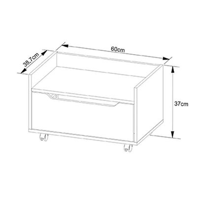 Gabinete De Banheiro Suspenso Bn3647 Sem Cuba 1 Gaveta E Rodizio 60cm Amêndoa-branco - Tecno Mobili