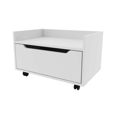 Gabinete De Banheiro Suspenso Bn3647 Sem Cuba 1 Gaveta E Rodizio 60cm Amêndoa-branco - Tecno Mobili