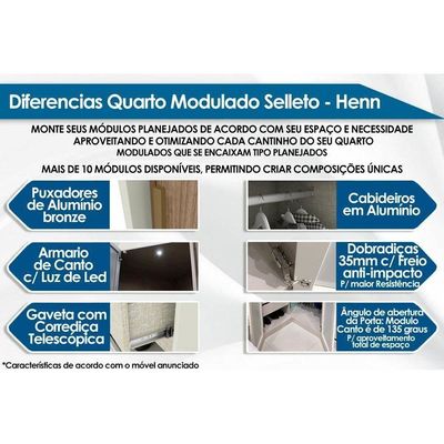 Modulado De Quarto Armário Ponte Aéreo Solteiro Seletto Mc12 C- 2 Portas E 2 Nichos Areia